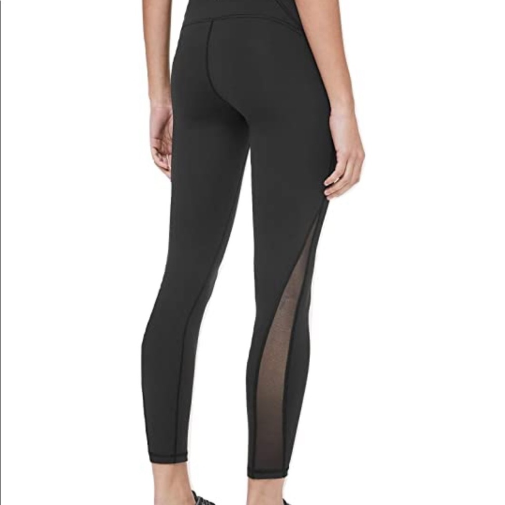 Perfect Condition Lululemon Black Inspire Tights - Size 4 - Mesh Detail